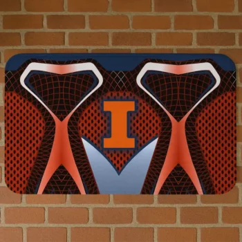 Illinois Fighting Illini Torso Pattern Orange Crocs Doormat