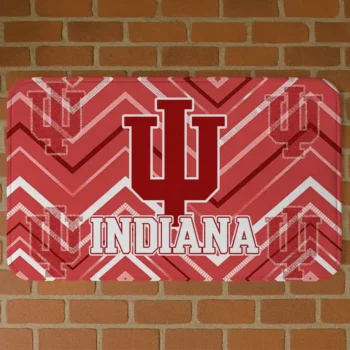 Indiana Hoosiers Chevron Geometrics Red Doormat