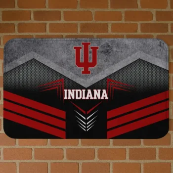Indiana Hoosiers Chevron Points Red Black Doormat