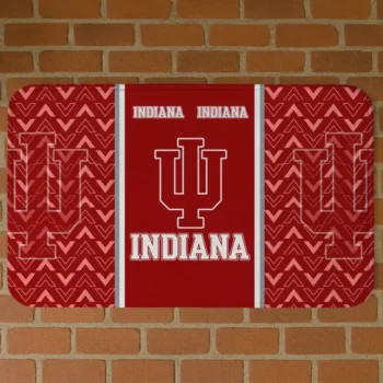 Indiana Hoosiers Chevron Stack Red Doormat