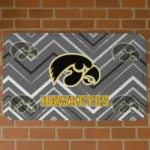 Iowa Hawkeyes Chevron Geometrics Black Doormat