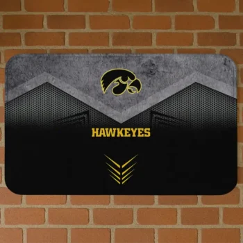 Iowa Hawkeyes Chevron Points Black Doormat