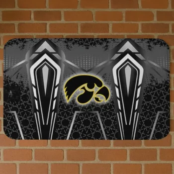 Iowa Hawkeyes Graphic Stripes Black Doormat