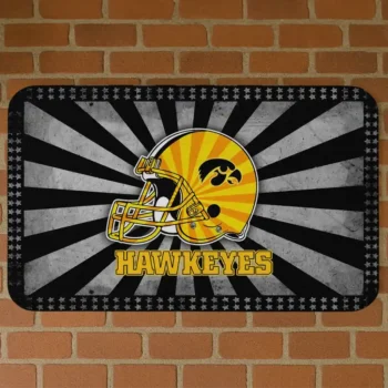 Iowa Hawkeyes Helmet Centerpiece Black Doormat