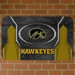 Iowa Hawkeyes Hexagon Oval Black Doormat