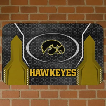 Iowa Hawkeyes Hexagon Oval Black Doormat