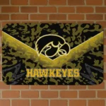 Iowa Hawkeyes Layered Lines Black Doormat