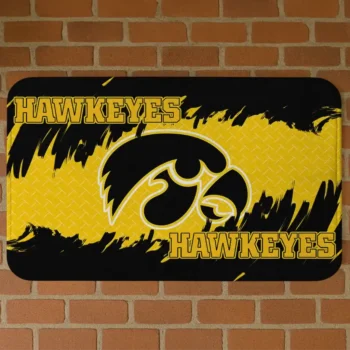 Iowa Hawkeyes Plate Rip Black Doormat