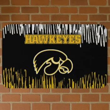Iowa Hawkeyes Vertical Flow Black Doormat