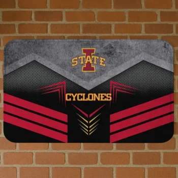 Iowa State Cyclones Chevron Points Red Black Doormat