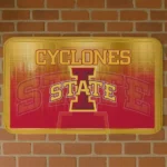 Iowa State Cyclones Pixel Blur Red Doormat