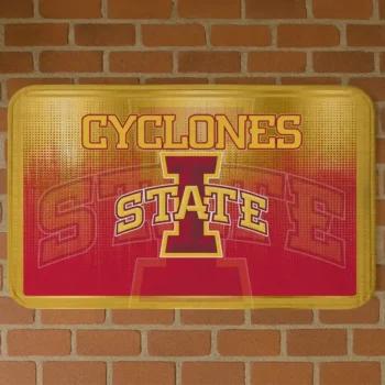 Iowa State Cyclones Pixel Blur Red Doormat