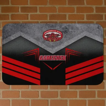 Jacksonville State Gamecocks Chevron Points Red Black Doormat