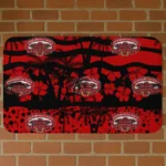 Jacksonville State Gamecocks Palm Silhouette Red Black Doormat