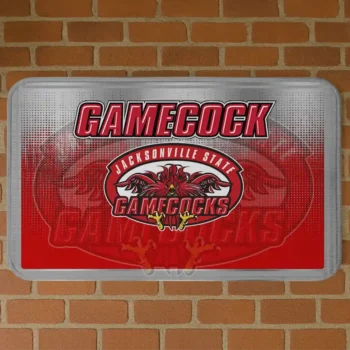 Jacksonville State Gamecocks Pixel Blur Red Doormat
