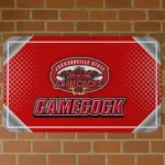 Jacksonville State Gamecocks Silver Halftone Red Doormat