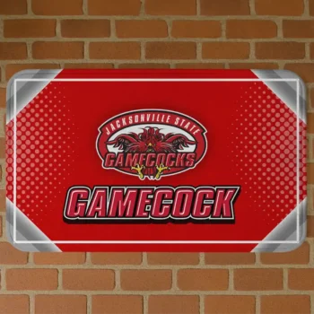 Jacksonville State Gamecocks Silver Halftone Red Doormat