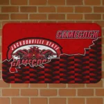 Jacksonville State Gamecocks Tribal Detailing Red Black Doormat