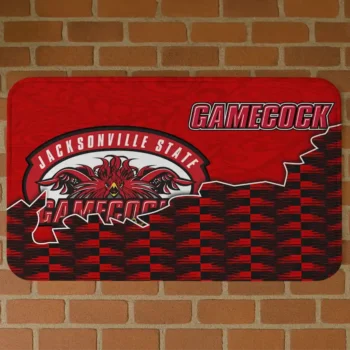 Jacksonville State Gamecocks Tribal Detailing Red Black Doormat