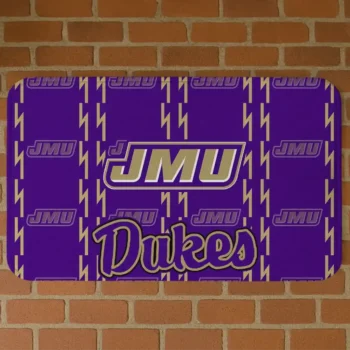 James Madison Dukes Bolt Row Purple Doormat