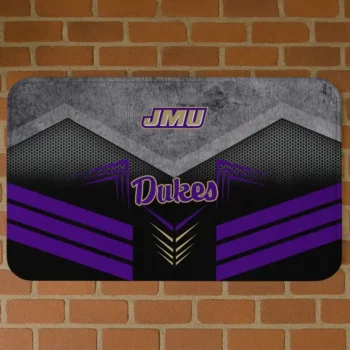 James Madison Dukes Chevron Points Purple Black Doormat