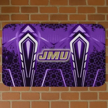 James Madison Dukes Graphic Stripes Purple Doormat