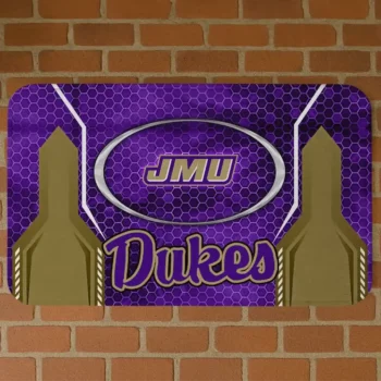 James Madison Dukes Hexagon Oval Purple Doormat