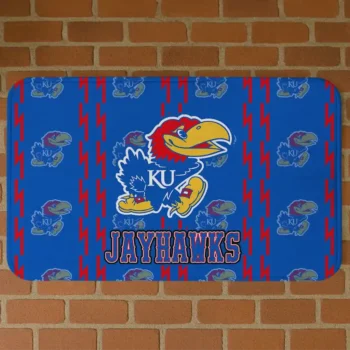 Kansas Jayhawks Bolt Row Blue Doormat