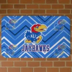 Kansas Jayhawks Chevron Geometrics Blue Doormat