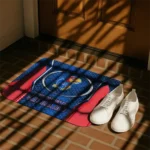 kansas-jayhawks-hexagon-oval-blue-doormat-best-selling.webp