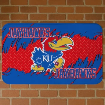 Kansas Jayhawks Plate Rip Blue Doormat