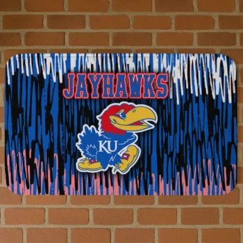 Kansas Jayhawks Vertical Flow Blue Doormat