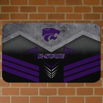 Kansas State Wildcats Chevron Points Purple Black Doormat