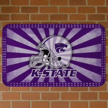 Kansas State Wildcats Helmet Centerpiece Purple Doormat