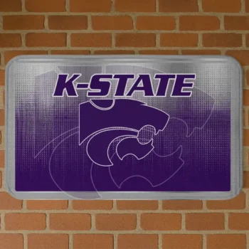 Kansas State Wildcats Pixel Blur Purple Doormat
