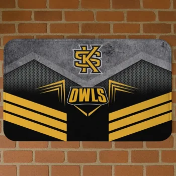 Kennesaw State Owls Chevron Points Gold Black Doormat