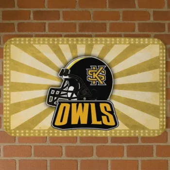Kennesaw State Owls Helmet Centerpiece Gold Doormat