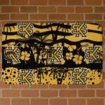 Kennesaw State Owls Palm Silhouette Gold Black Doormat