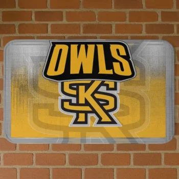 Kennesaw State Owls Pixel Blur Gold Doormat