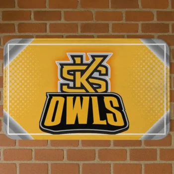 Kennesaw State Owls Silver Halftone Gold Doormat