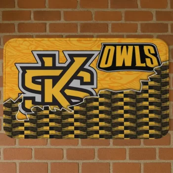 Kennesaw State Owls Tribal Detailing Gold Black Doormat