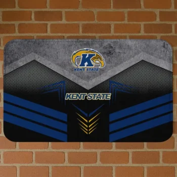 Kent State Golden Flashes Chevron Points Navy Blue Black Doormat