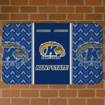 Kent State Golden Flashes Chevron Stack Navy Blue Doormat