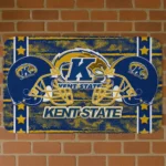 Kent State Golden Flashes Helmet Illustration Navy Blue Doormat