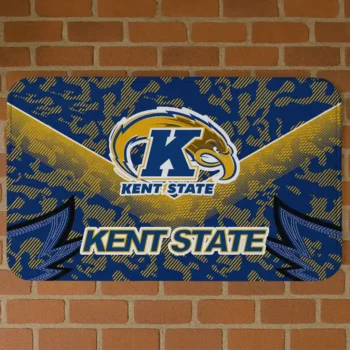 Kent State Golden Flashes Layered Lines Navy Blue Doormat
