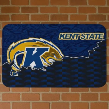 Kent State Golden Flashes Tribal Detailing Navy Blue Black Doormat