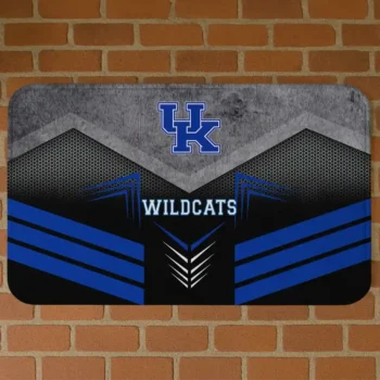 Kentucky Wildcats Chevron Points Blue Black Doormat