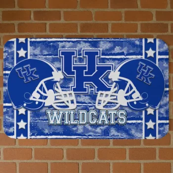 Kentucky Wildcats Helmet Illustration Blue Doormat