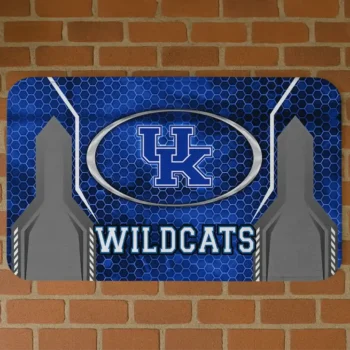 Kentucky Wildcats Hexagon Oval Blue Doormat