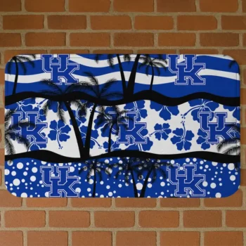 Kentucky Wildcats Palm Silhouette Blue Black Doormat